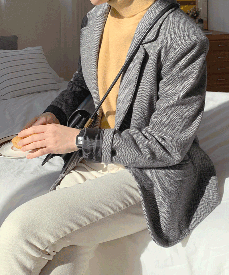 Say Herringbone Jacket (Quilted):[PRODUCT_SUMMARY_DESC]