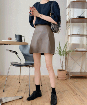 Percent leather skirt:[PRODUCT_SUMMARY_DESC]