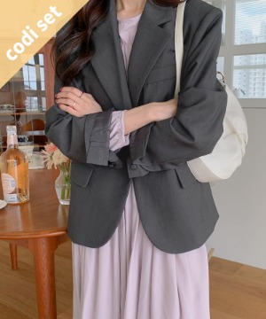 Manofin Jacket + Pauling Shirring Dress Women&#039;s Clothing Shopping Mall DALTT
