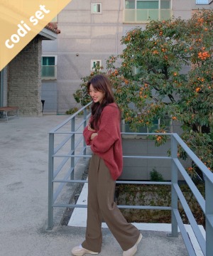 Crispy Knit + Hazelnut Slacks Women&#039;s Clothing Shopping Mall DALTT