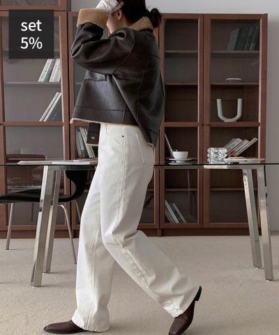 Choco Pie Reversible Mustang + Liu Cotton Denim Pants Women&#039;s Clothing Shopping Mall DALTT