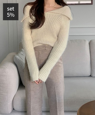 Sailor Muse Knit + Winter Semi Bootcut Slacks Women&#039;s Clothing Shopping Mall DALTT