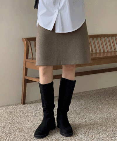 Sofia Wool Midi Skirt (50% Wool) 