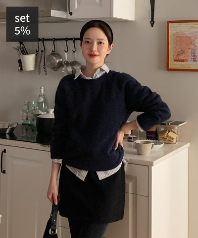 Classic Stripe Shirt + Flip Wool Nagrand Knit Women&#039;s Clothing Shopping Mall DALTT