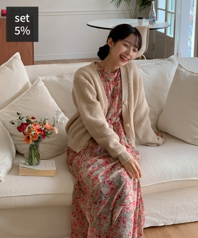 Melody Cardigan + Rubia Flower Dress Women&#039;s Clothing Shopping Mall DALTT