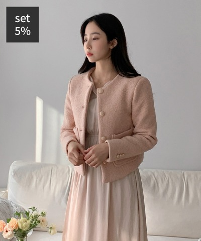 Moane Wool Jacket (40% Wool) + Chloé Shirring Dress Women&#039;s Clothing Shopping Mall DALTT