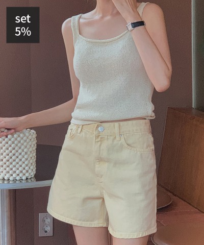 Pan d&#039;Or Square Sleeveless + Honey Butter Cotton Trousers Women&#039;s Clothing Shopping Mall DALTT